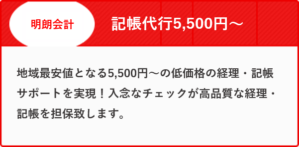 >記帳代行3,300円〜
